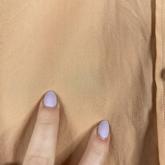 Equipment Womens Top Small Parasol Peach Orange Silk Button Shirt Blouse Work - Picture 3 of 11